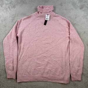 Preswick & Moore Sweater Womens XL Pink 100% Cashmere Turtleneck Pullover Soft